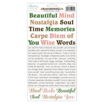 MT-ACA-13 Mintay Papers Academia 6x12 Paper Stickers Words