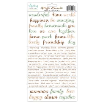 MT-RST-13 Mintay Papers 6x12 Paper Stickers Rustic Charms Words