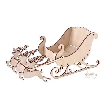 MT-WD2-02 Mintay Woodies Decor Christmas Sleigh