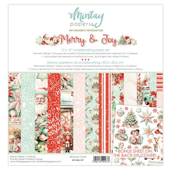 MT-MAJ-07 Mintay Papers Merry & Joy 12x12 Paper Pad