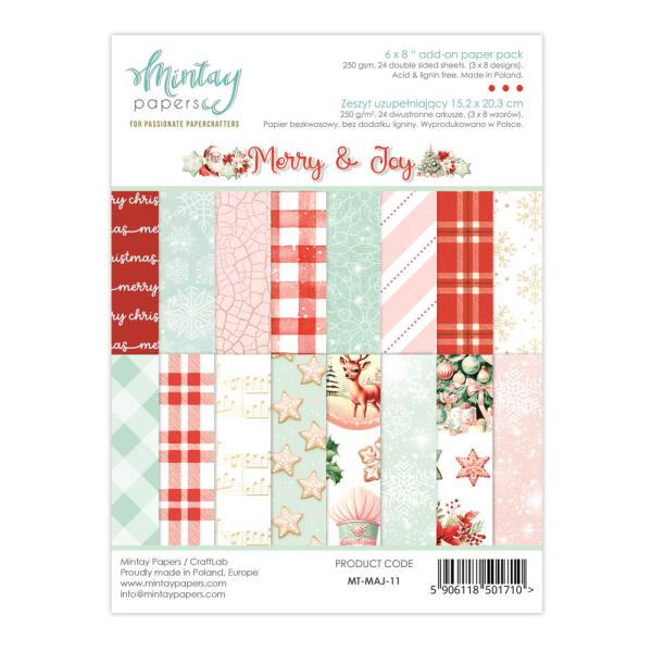 MT-MAJ-11 Mintay Papers Merry & Joy 6x8 Add-on Paper Pad