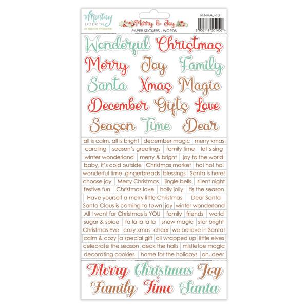 MT-MAJ-13 Mintay Papers Merry & Joy 6x12 Paper Stickers Words