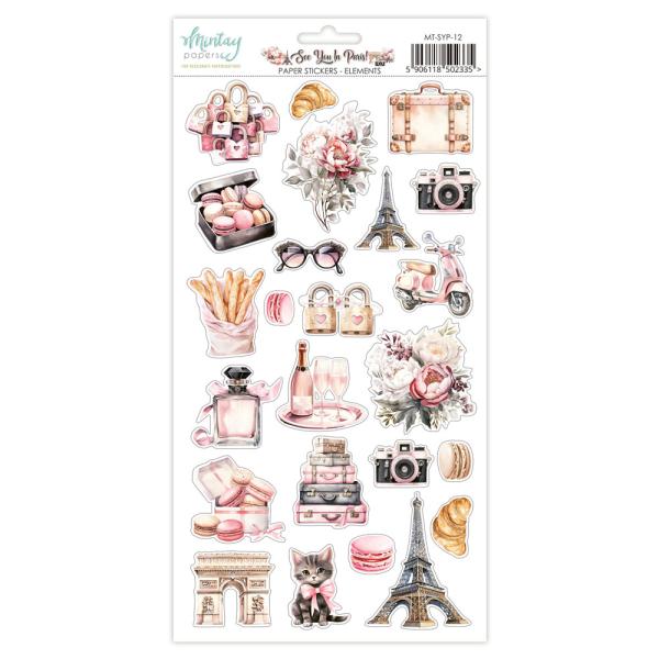 MT-SYP-12 Mintay Papers See You In Paris 6x12 Paper Stickers Elements