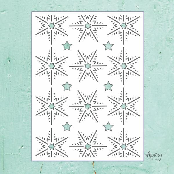 MTK-STEN-42 Mintay Kreativa 6x8 Stencil Snowflakes 2